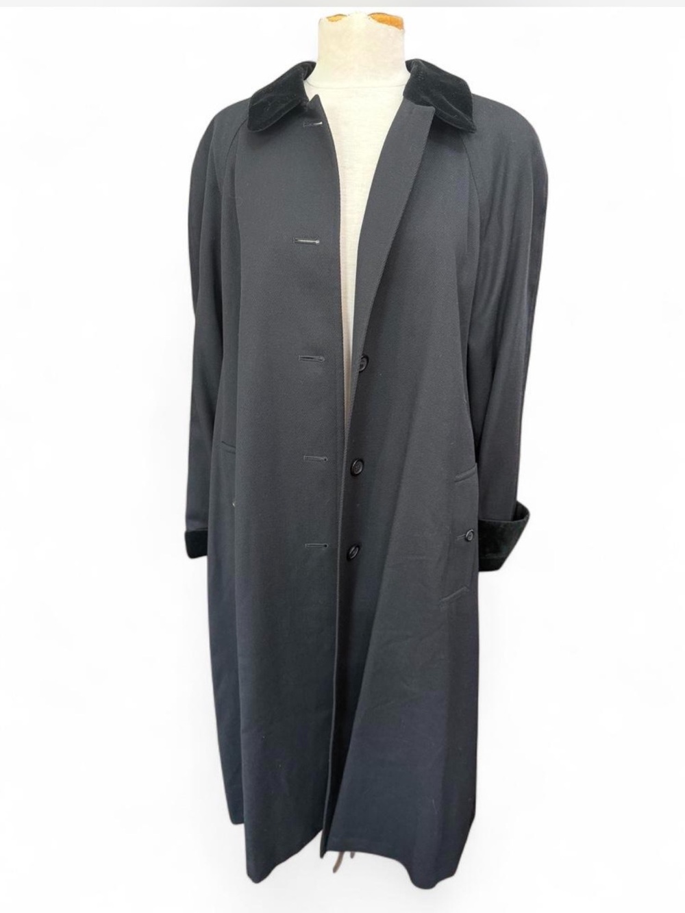 Vintage BURBERRY Wool Gabardine Maxi Coat Pristine size Large - Picture 5 of 10